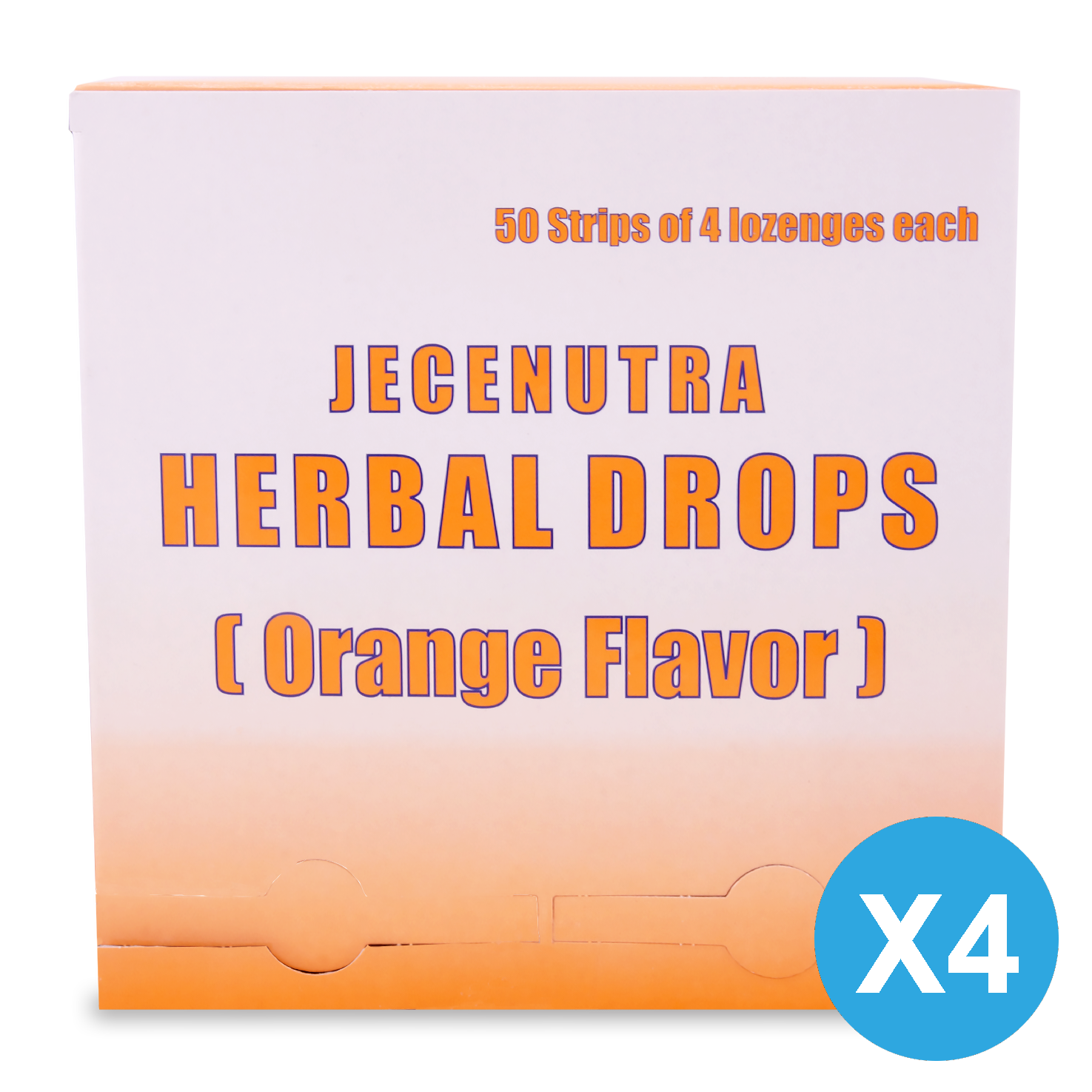 Jecenutra Herbal Drop Lozenges 4 x (50 x 4's) (Orange Flavor)